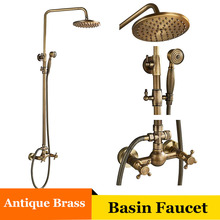 Senlesen Chrome/ Bronze/ Brass Bathroom Shower Faucet Wall Mount W/ Hand Shower Set Cold and Hot Water Mixer Tap Para Bath 2024 - buy cheap