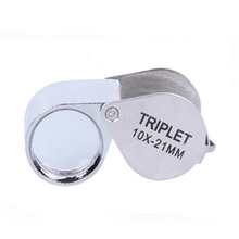 10X 21mm Mini Foldable Magnifiers Metal Jewelry Loupe Silver Reading Magnifying Glass Lens Pocket Magnifier 2024 - buy cheap