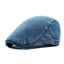 which in shower spring summer adjustable casual denim beret hat women men blank jean flat cap female male plain newsboy hat bone 2024 - buy cheap