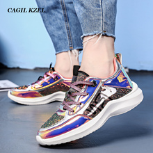 CAGILKZEL 2019 Platform Sneakers Women Shoes Shiny Bling Casual Woman Sport Chunky Shoes Autumn Ladies Shoes zapatos de mujer 2024 - buy cheap