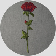 Rose Applique Flowers Patch Embroidered Sew Iron on Clothes Bags Handmade DIY Craft Ornament Fabric Sticker 2024 - buy cheap