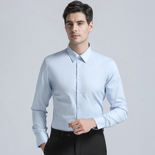 Nuevas camisas de mezcla de algodón para hombre, camisas formales de corte Regular clásicas, camisas de negocios de manga larga de Color sólido 2024 - compra barato
