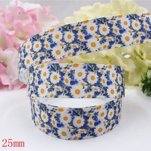 16607-100,(1")25mm 10yard/lot Flowers Ribbons Thermal transfer Printed grosgrain Wedding Accessories DIY handmade material 2024 - buy cheap