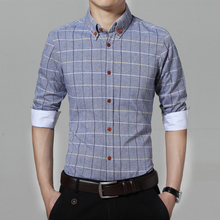 2019 novo algodão puro xadrez casual camisa masculina ajuste fino formal & negócio ocupação homem camisas primavera manga longa camisa vestido 2024 - compre barato