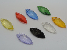 Pingentes facetados acrílicos transparentes coloridos 100 misturados 25x10mm 2024 - compre barato