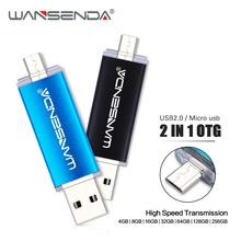 WANSENDA OTG usb flash drive High Speed pen drive 128GB 64GB U Disk 16GB 32GB 256GB Pendrive 2 in 1 Micro USB Memory Stick 2024 - buy cheap