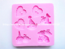 ¡Nuevo! Envío Gratis molde de silicona en forma de corazón y payaso Decoración de Pastel Fondant pastel 3D molde de silicona de grado alimenticio 152 2024 - compra barato