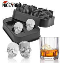 NICEYARD Ice Cream DIY Tool 3D Skull Shape Silicone Mold Chocolate Mould Whiskey Wine Cocktail Ice Cube Ice Cube Maker 2024 - buy cheap