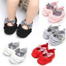 Newborn Infant Baby Girls Boys Autumn Casual Crib Shoes 4 Style Cotton Bow Slip On Ruched Baby Soft Sole Shoes 2024 - buy cheap
