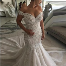 robe de mariee Saudi Arabian Bridal Dress Mermaid Beading Wedding Gowns Long Applique Luxury Bridal Gown vestido de noiva 2019 2024 - buy cheap