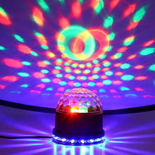 Светодиодный диско-светильник RGB с голосовым управлением, Хрустальный волшебный шар, активация звуком, лазерный проектор, сценический светильник вечерние диско-светильник 2024 - купить недорого