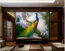 Customized 3d photo wallpaper 3d wall murals wallpaper Peacock Chinese background wall paper 3d living room wallpaper decoration 2024 - buy cheap