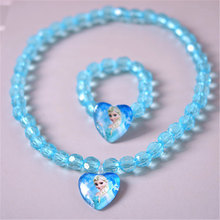 2 unids/lote de accesorios para muñecas para niñas, joyería de dibujos animados, collar de frozen, conjunto de pulsera de elsa, Reina Anna 2024 - compra barato