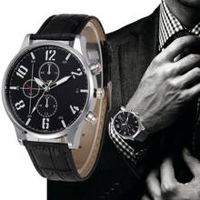 Кожаные часы в стиле ретро, мужские брендовые роскошные часы, спортивные армейские часы 2018, аналоговые кварцевые наручные часы # D 2024 - купить недорого