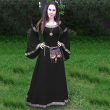 Early Medieval Renaissance Dress Costume Apprael For Women Celtic Highland Forest Bell Sleeves Gown Ladies Extra-Large 4XL 5XL 2024 - buy cheap