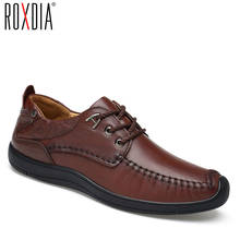 ROXDIA Spring Autumn Full Grain Leather Men Loafers Fashion Comfortable Men's Driving Casual Shoes Man Flats Size 39-44 RXM033 2024 - buy cheap