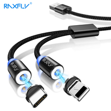 RAXFLY 2in1 Magnetic Charge Lighting Cable For iPhone XS Magnetic Micro USB Type C Cable For Xiaomi Redmi Note 7 Charging Wire 2024 - buy cheap