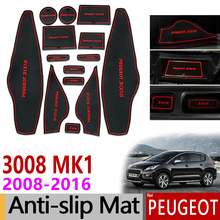 Anti-Slip Gate Slot Mat Rubber Cup Mats for Peugeot 3008 2008 - 2016 MK1 Accessories Stickers 2009 2010 2011 2012 2013 2014 2015 2024 - buy cheap