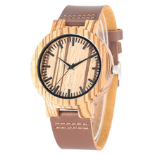 Wood Watch Men Quartz Genuine Leather Wristwatch Hot Fashion Minimalist Display Mens Watches Unique Wood Clock Male Gifts 2024 - buy cheap