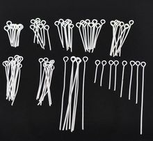 New  Mixed Sizes Silver Plated Eye Pins Findings 16-50mm,sold per pack of 8000 2024 - buy cheap