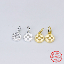 UQBing Hollow 7mm Gold & Silver Round Button Charms For Women DIY 925 Sterling Silver Necklaces Jewelry Making Findings 2024 - buy cheap