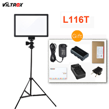 Viltrox-tela lcd l116t, bicolor, regulável, fino, luz led dslr, + bateria + carregador para câmera canon, nikon, câmera dv, filmadora 2024 - compre barato
