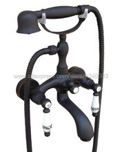 Oil Rubbed Bronze Wall Mount Bathtub Bathroom Faucet Telephone Style Mixer Faucet Tap with Dual Handle Handshower Ktf569 2024 - buy cheap