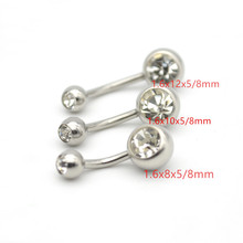 Double Clear CZ Gem Belly button rings Navel Bar Fashion Body Piercing Jewelry 14G 316L Surgical Steel Crystal Women Wholesale 2024 - buy cheap