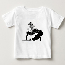 Camiseta de algodón para niños y niñas, manga corta, estampada con dibujos animados, blanco, amarillo, anaranjado y azul, ropa de verano 2024 - compra barato