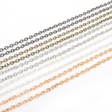 Summer 4X3mm 5m/lot Rhodium/Silver/Gold/Gunmetal/Antique Bronze Plated Necklace Chains for DIY Bracelet Jewelry Findings Making 2024 - buy cheap