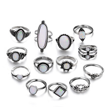 Anéis de dedo ovais com strass femininos, anéis de falange de strass colorido de opala com 13 tamanhos, joias femininas 31082 2024 - compre barato