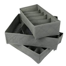 3Pcs/Set Foldable Organizer Underwear Socks Ties Bra Drawer Divider Organizer Box Bamboo Charcoal Adjustable 30 Slot Storage Box 2024 - buy cheap