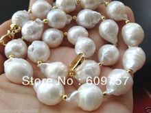 Use Natural Pearl NECKLACES Natural Jewelry Beautiful 13-18mm white baroque reborn FW pearl necklace 18" jewelry 2024 - buy cheap