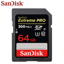 SanDisk-tarjeta de memoria UHS-II Clase 10, 64GB, SDXC U3, alta velocidad, 300 MB/s, Extreme PRO, tarjeta SD 4K Flash 2024 - compra barato