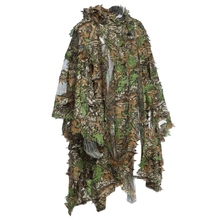 Camo 3D Leaf cloak Yowie Ghillie Breathable Open Poncho Type Camouflage Birdwatching Poncho Suit 2024 - buy cheap