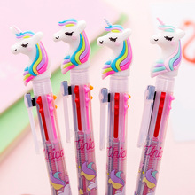 Bolígrafo de unicornio creativo para niños, 6 colores, Kawaii, regalo, papelería coreana, suministros escolares de oficina 2024 - compra barato
