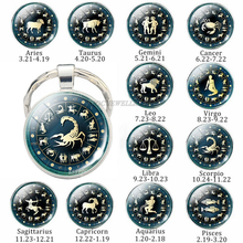 12 Constellation Jewelry Key Chain Zodiac Signs Keychain Key Rings Car Portachiavi Sleutelhanger Pendant Man Women Birthday Gift 2024 - buy cheap