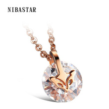 Women Jewelry Animal Necklace Stainless Steel Genuine Austrian Crystal Fox Pendant Necklace 2024 - buy cheap