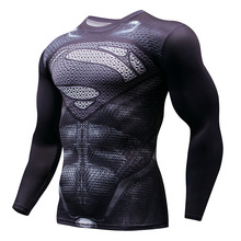 Hot Sale Fitness MMA Compression Shirt Men Anime Bodybuilding Long Sleeve Crossfit 3D Superman Punisher T Shirt Tops Tees 2024 - buy cheap
