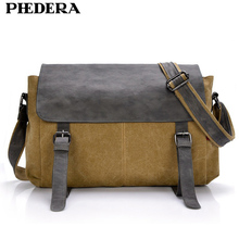 PHEDERA Brand 2017 Hot Sale Leisure Canvas Men Messenger Bag Retro Men Bag Casual Washed Canvas Men Shoulder Bags 2024 - buy cheap