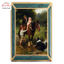 Golden panno,Needlework,Embroidery,DIY portrait Painting,Cross stitch,kit,14ct people with horse Cross-stitch,Sets For Embroider 2024 - buy cheap