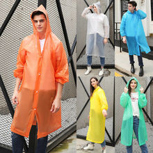 Adult Raincoat Clear Transparent Waterproof Plastic Reusable Rain Poncho Hood Lady Men Travel Camping Rainwear Suit 2024 - buy cheap
