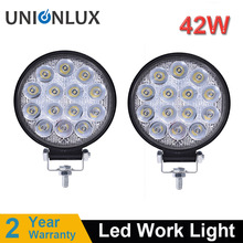 Foco de luz LED de trabajo todoterreno para coche, lámpara de conducción de punto de inundación para JEEP UAZ, 4x4, barco, SUV, ATV, camión, 2 uds. 4 pulgadas 42W 2024 - compra barato