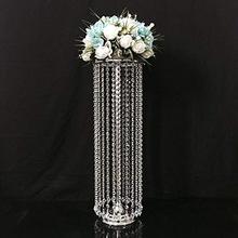 70 cm luxury long crystal wedding table aisle backdrops flowers display centerpieces  flower vase candlestick metal stand holder 2024 - buy cheap
