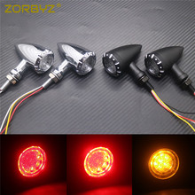 Luz intermitente ZORBYZ para motocicleta con LED NEGRO de señal de giro/luz intermitente de 10mm cromada para Harley Suzuki Kawasaki 2024 - compra barato