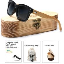 Деревянные солнцезащитные очки для мужчин, поляризационные деревянные солнцезащитные очки для мужчин квадратная оправа UV400 женские серые солнцезащитные очки gafas de sol mujer 2024 - купить недорого