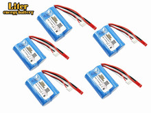 Batería Lipo de 5 piezas para helicóptero, 7,4 V, 1300 mAH, 18500, 20C, para MJX, T10, T11, T34, HQ, 827, 871, 7,4 V, 1300 mAH 2024 - compra barato