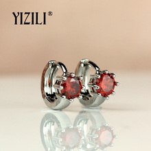 YIZILI hot sale circular 585 Rose Gold Earrings Round Natural Zircon Hanging Dangle Earrings Jewelry Wedding Gifts A056 2024 - buy cheap