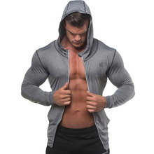 2018 Autumn New Men Zipper Thin Sweatshirt Hoodies Man Bodybuilding Workout Hooded Jacket Male Gyms Fitness Jogger Tops Clothing 2024 - buy cheap