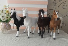 4 pieces a set lovely simulation horse toys fur& polyethylene horse coffee model horse dolls gift about 28x25cm 1678 2024 - buy cheap